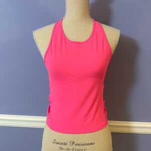 Athleta Pink Sleeveless Mesh Back Top
